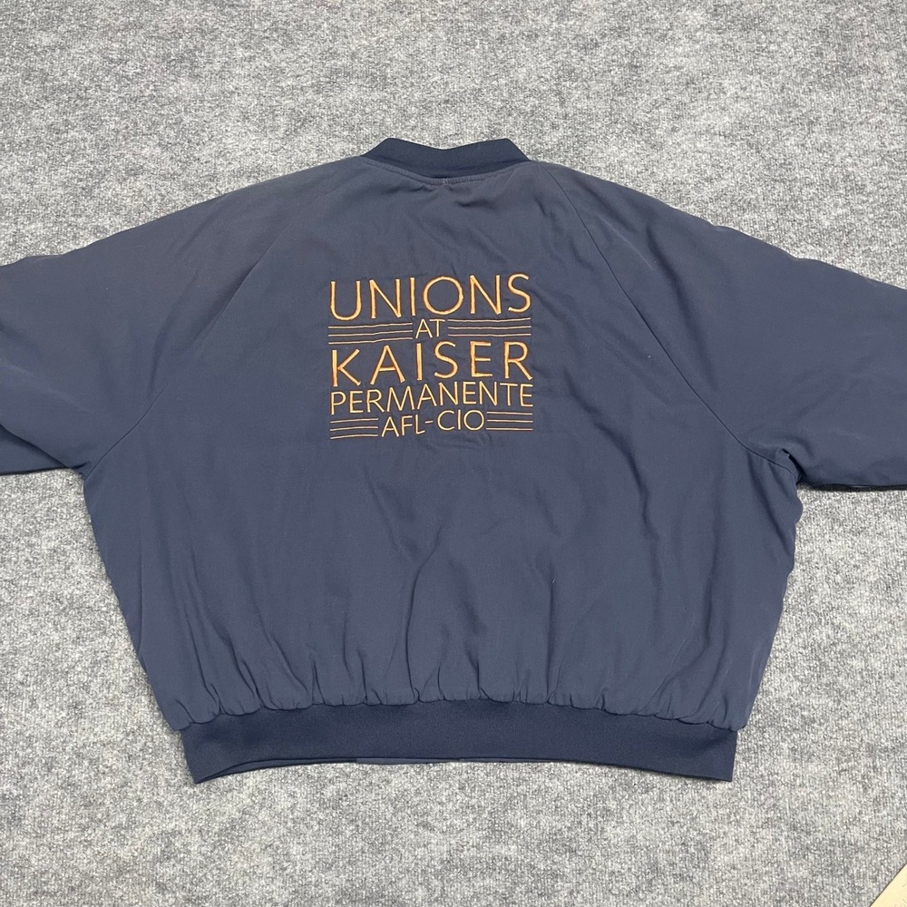 Vintage Union Line Jacket Men 3XL Blue Bomber Kaiser Permanente Trainer Made USA